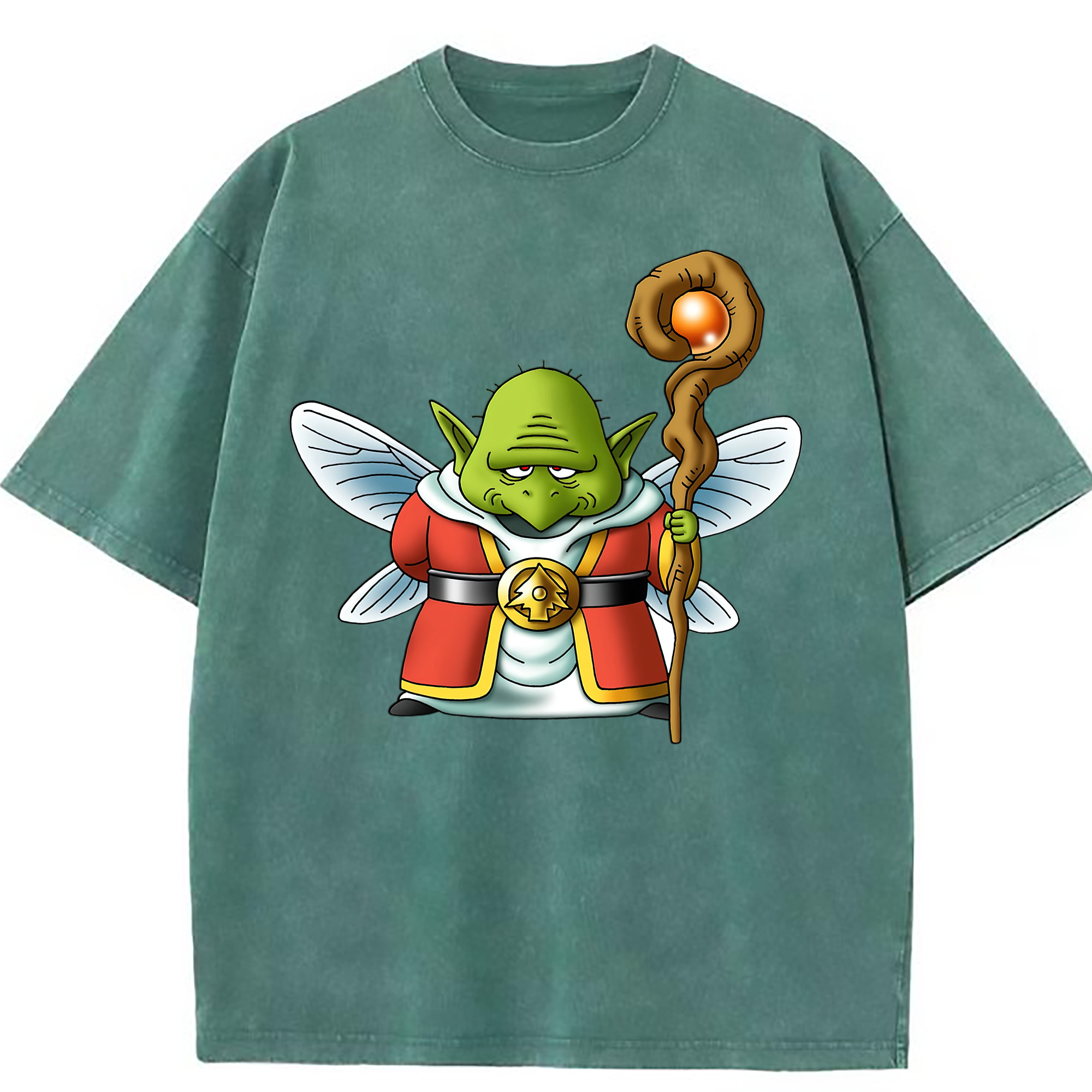（画像用） ドラゴンクエスト Doragon Kuesuto Dragon Quest 綿100% ヴィンテージ風 半袖Tシャツ（フロントプリント）